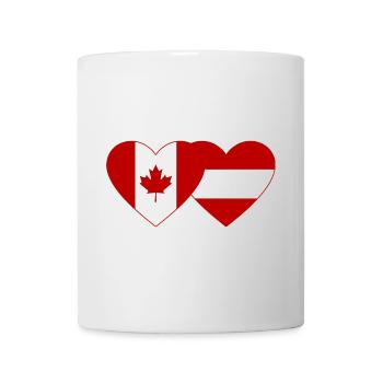 Canada Austria flag heart - Mug - white - Front