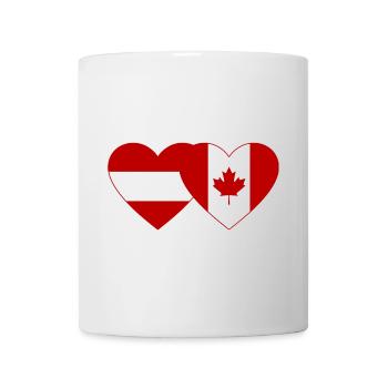 Austria Canada flag heart - Mug - white - Front