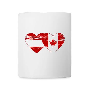 Coeur de drapeau Autriche Canada utilisé - Mug blanc - blanc - Devant