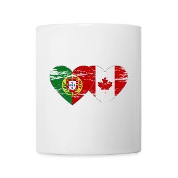 Coeur de drapeau du Portugal Canada utilisé - Mug blanc - blanc - Devant