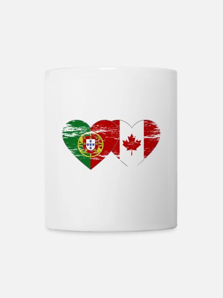 Coeur de drapeau du Portugal Canada utilisé - Mug blanc - blanc