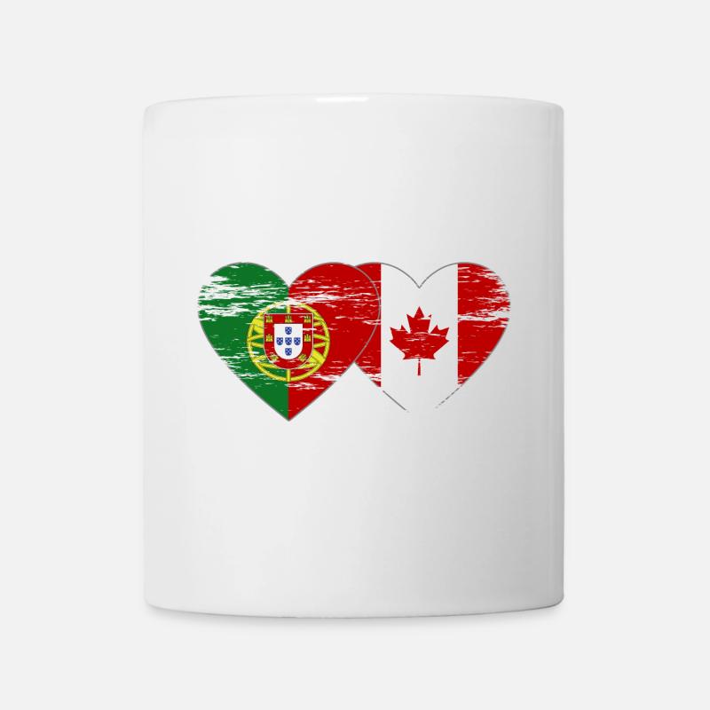 Coeur de drapeau du Portugal Canada utilisé - Mug blanc - blanc