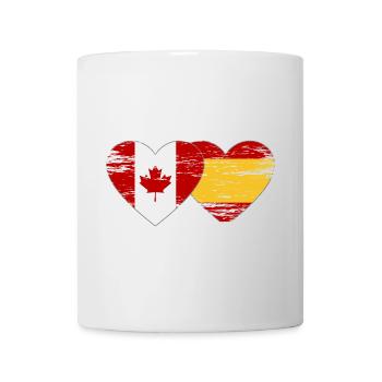 Coeur de drapeau Canada Espagne utilisé - Mug blanc - blanc - Devant