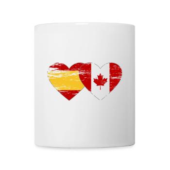 Coeur de drapeau Espagne Canada utilisé - Mug blanc - blanc - Devant