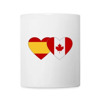 Coeur de drapeau Espagne Canada - Mug blanc - blanc - Devant