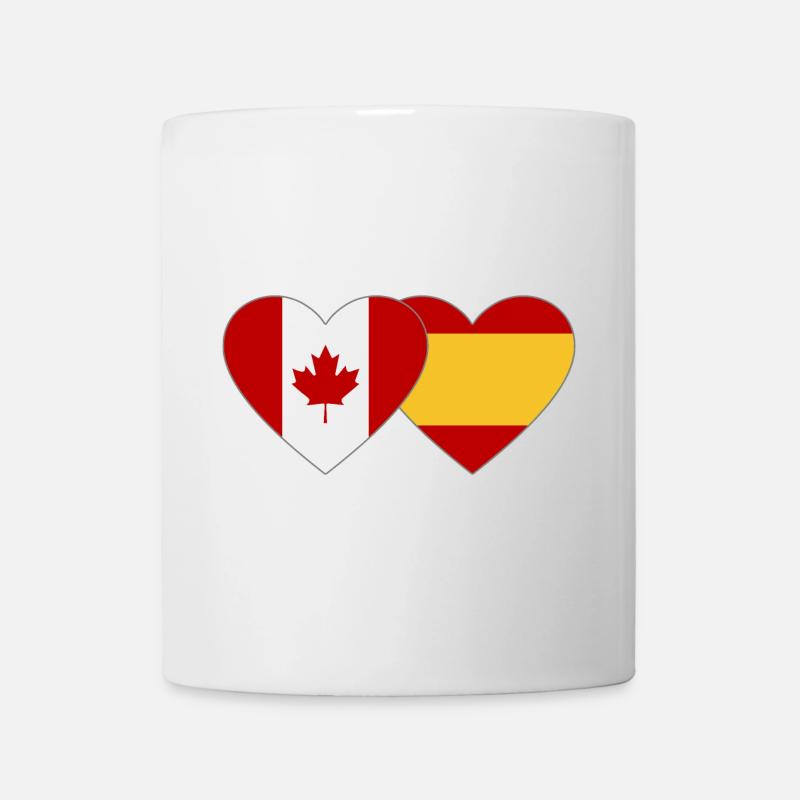 Kanada Spanien Flagge Herz - Tasse - Weiß