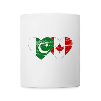 Coeur de drapeau du Pakistan Canada utilisé - Mug blanc - blanc - Devant