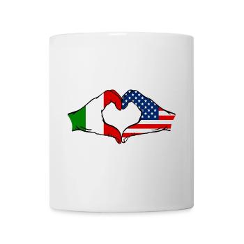 Italy USA heart shape with hands - Mug - white - Front