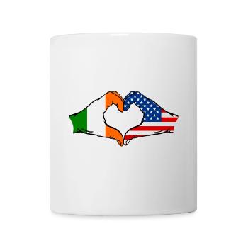 Irlande USA forme de coeur avec les mains - Mug blanc - blanc - Devant