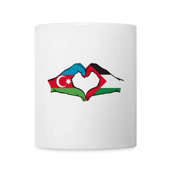 Azerbaijan Palestine heart shape with hands - Mug - white - Front