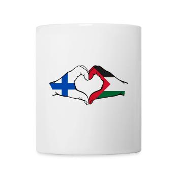 Finlande Palestine forme de coeur avec les mains - Mug blanc - blanc - Devant