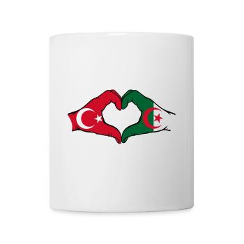Turkey Algeria Flag Heart Shape with Hands - Mug - white - Front