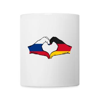 Russia Germany Flag Heart Shape - Mug - white - Front