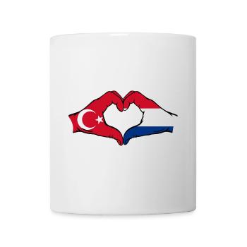 Türkiye Holland heart shape with hands - Mug - white - Front