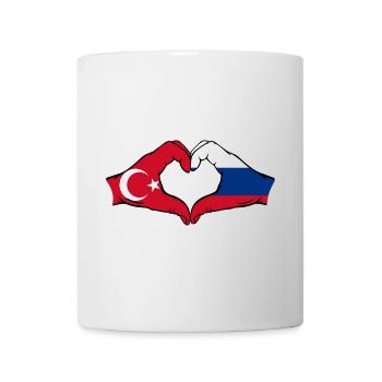 Turkey Russia Heart Shape with Hands - Mug - white - Front