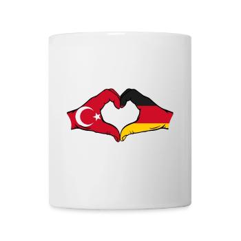 Turkey Germany Heart Shape with Hands - Mug - white - Front