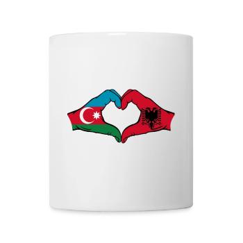 Forme de coeur d'Azerbaïdjan Albanie avec les mains - Mug blanc - blanc - Devant