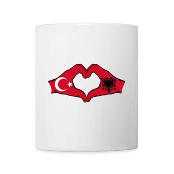 Turquie Albanie Forme de coeur avec les mains - Mug blanc - blanc - Devant