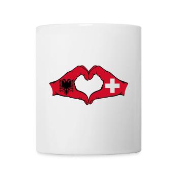 Albanie Suisse en forme de coeur avec les mains - Mug blanc - blanc - Devant