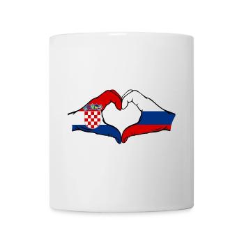 Croatie Russie forme de coeur avec les mains - Mug blanc - blanc - Devant