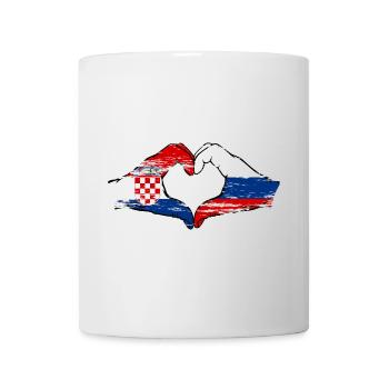 Croatia Russia heart shape with hands used - Mug - white - Front