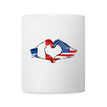France États-Unis Forme de cœur avec les mains utilisées - Mug blanc - blanc - Devant