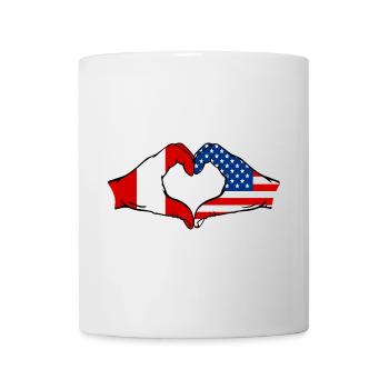 Peru USA heart shape with hands - Mug - white - Front