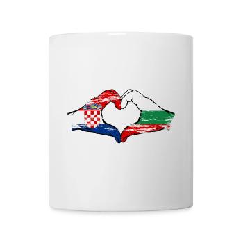Croatie Bulgarie forme de coeur avec les mains utilisées - Mug blanc - blanc - Devant