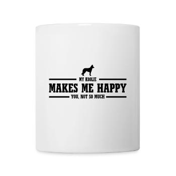 Koolie me rend heureux chiens disant Wilsigns - Mug blanc - blanc - Devant