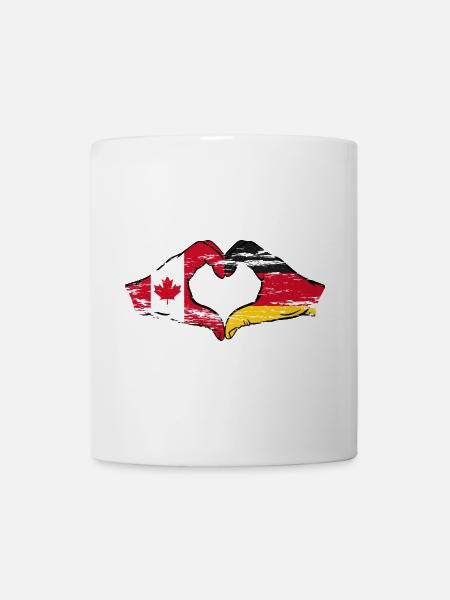 Kanada Deutschland Herzform mit Hände used - Tasse - Weiß