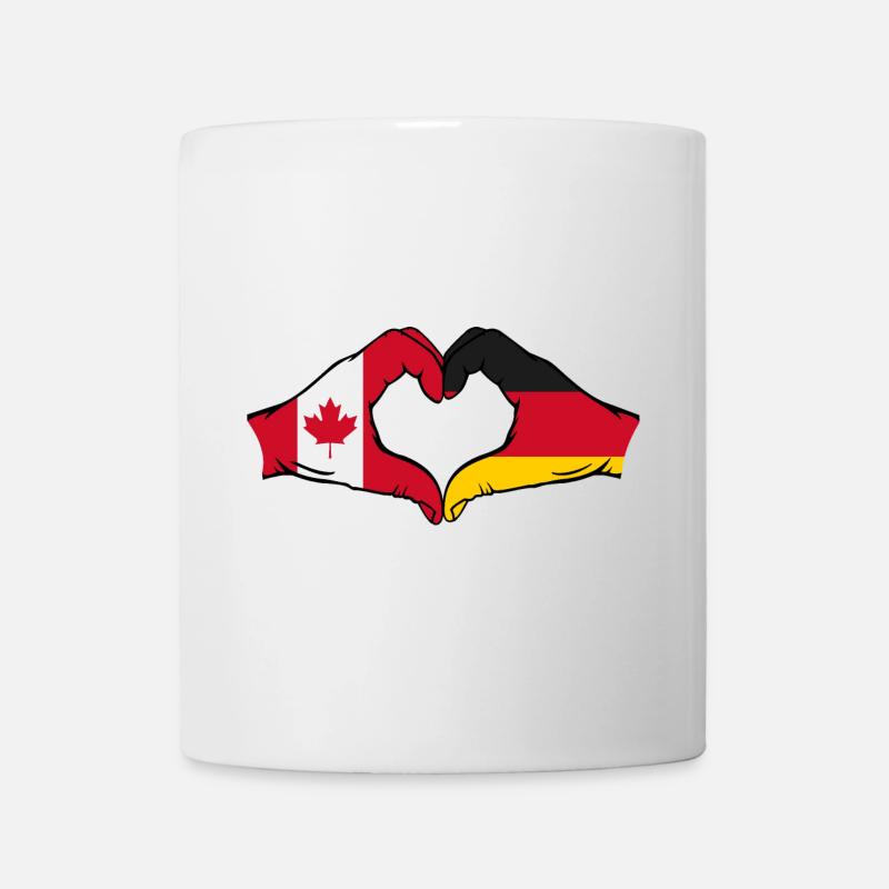 Kanada Deutschland Herzform mit Hände - Tasse - Weiß