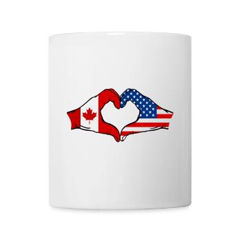 Canada USA heart shape with hands - Mug - white - Front