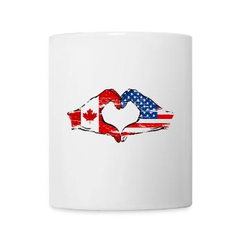 Canada USA heart shape with hands used - Mug - white - Front