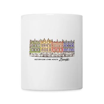 Zamosc in Polen, Fassaden am Markt, Handzeichnung - Tasse - Weiß - Vorne