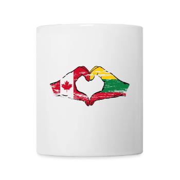 Canada Lituanie forme de coeur avec des mains utilisées - Mug blanc - blanc - Devant