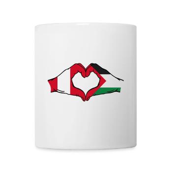 Peru Palestine Heart Shape with Hands - Mug - white - Front