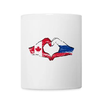 Canada Russie Forme de coeur avec des mains utilisées - Mug blanc - blanc - Devant