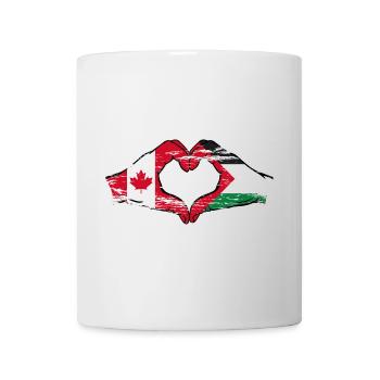 Canada Palestine coeur en forme avec les mains utilisées - Mug blanc - blanc - Devant