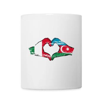 Italy Azerbaijan Heart Shape with Hands Used - Mug - white - Front