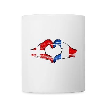 Danemark France Forme de coeur avec les mains utilisées - Mug blanc - blanc - Devant