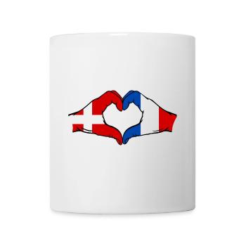 Denmark France Heart Shape with Hands - Mug - white - Front