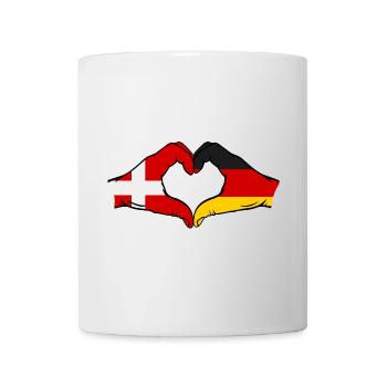 Dänemark Deutschland Herzform mit Hände - Tasse - Weiß - Vorne