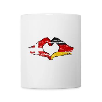 Danemark Allemagne forme de coeur avec les mains utilisées - Mug blanc - blanc - Devant
