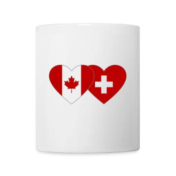 Kanada Schweiz Flagge Herz - Tasse - Weiß - Vorne