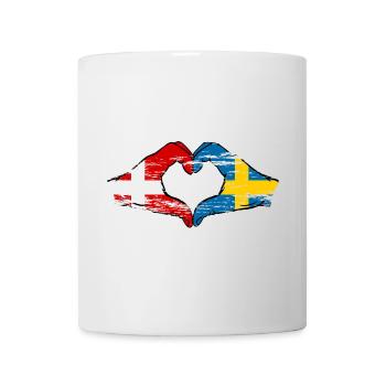 Denmark Sweden Heart Shape with Hands Used - Mug - white - Front