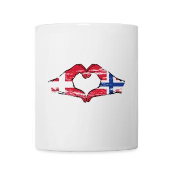 Denmark Norway Heart Shape with Hands Used - Mug - white - Front
