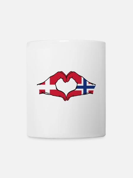 Dänemark Norwegen Herzform mit Hände - Kop/krus - hvid