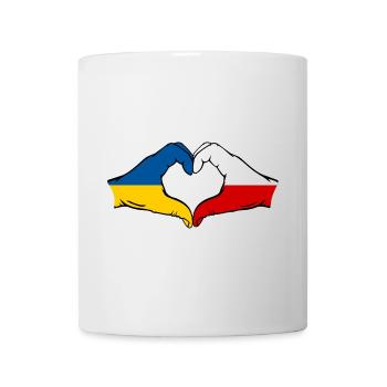 Ukraine Poland Heart Shape with Hands - Mug - white - Front