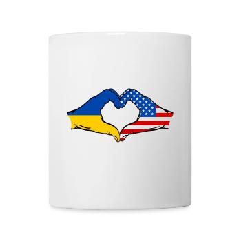 Ukraine USA Heart Shape with Hands - Mug - white - Front