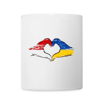 Indonesia Ukraine Heart Shape with Hands Used - Mug - white - Front